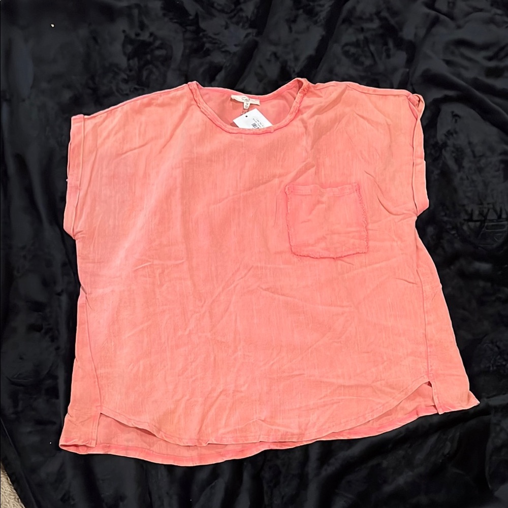 Easel Pink Short Sleeve Tee Relaxed Fit